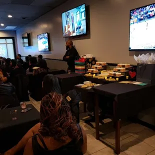 Dining side for private events. Retirement, Bridal Shower, Baby Shower, etc