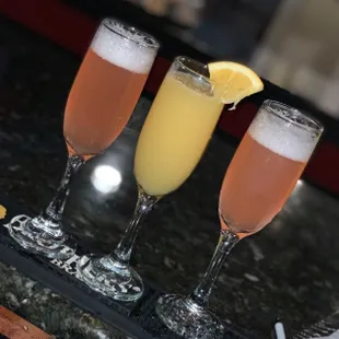 Original &amp; Passion Fruit Mimosas. Served during our Bottomless Brunch Sundays.
