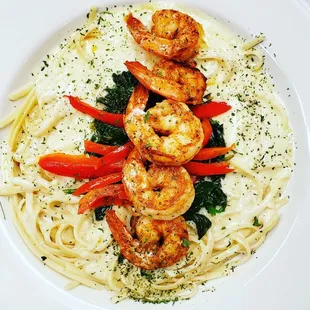 Shrimp alfredo pasta