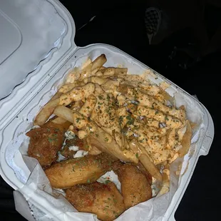 Wings with Crab Fries- Asian flavor wings