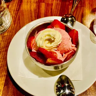 Homemade strawberry ice cream is love in a bowl &amp; that is is allllll....