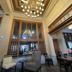 Right inside the restaurant