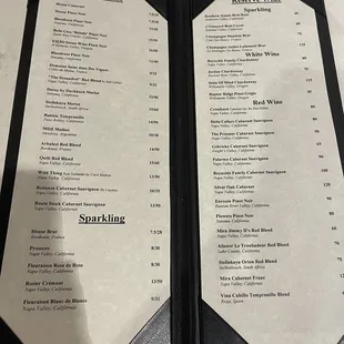 menu