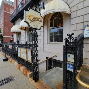 Stairs leading to the bar