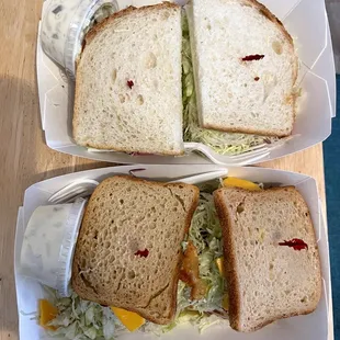 two halves of a sandwich