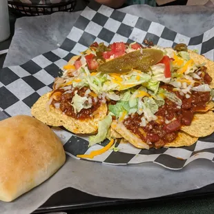 Nachos, the bread came with my salad, not the nachos.