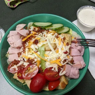 Chef salad, small. $7 and change