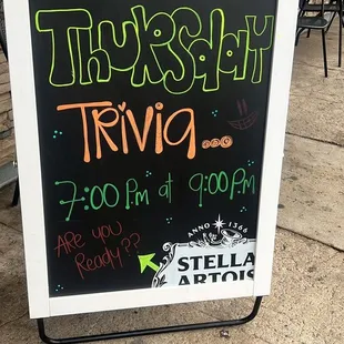 Trivia every Thursday