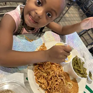 Kid's plate. Very satisfying and lots for the price