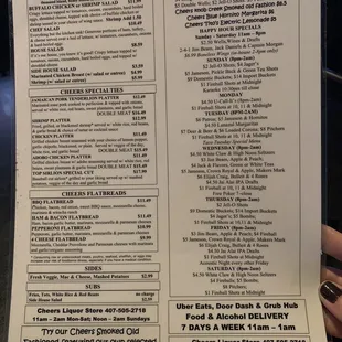 menu