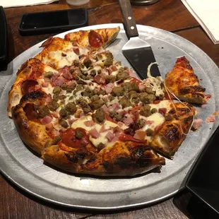 Meat lovers pizza