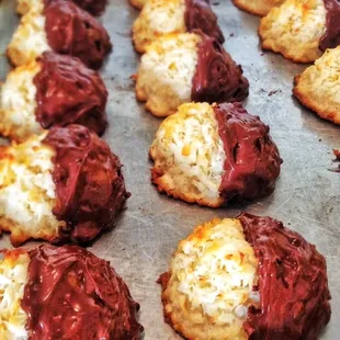 Chocolate Dipped Coconut Macaroons