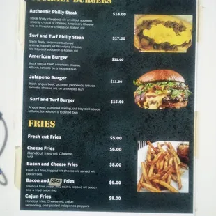 burgers, menu