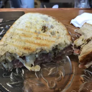 Gruyere panini on sourdough (added salami)