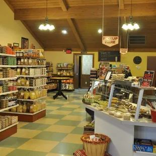 the interior of a cheese shop