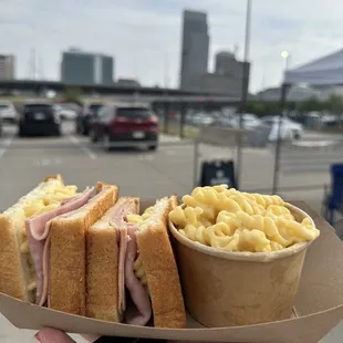 Ham and cheese add Mac and cheese