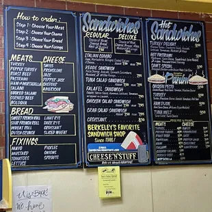 Posted menu