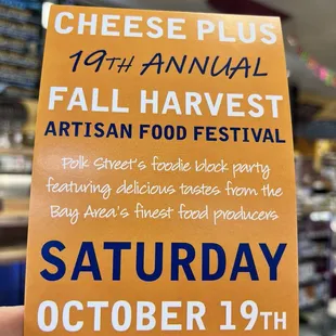 Love Cheese Plus&apos; Artisan Food Festivals! You can speak with the artisans or their reps for insight!