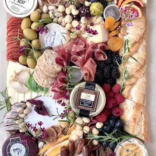 Medium Cheese and Charcuterie Board 18"x14" with 12 cheeses and 5 meats
