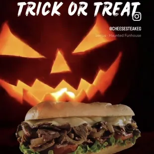Treat your self with the best Philly cheesesteak this Halloween!!