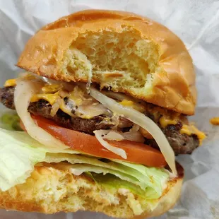 Inside of the cheeseburger