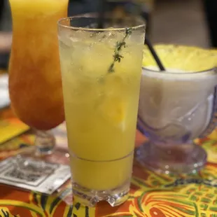 STRAWBERRY MANGO, MAUI THYME LEMONADE, PIÑA COLADA