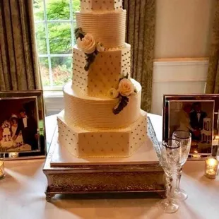 a wedding cake on a table