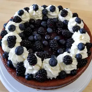 blueberries and blackberries on top
