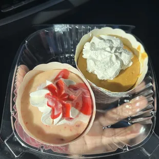 White Chocolate Raspberry Mini Cheesecake &amp; Pumpkin Mini Cheesecake