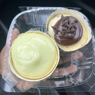 Chocolate Chip and Key Lime Mini Cheesecakes