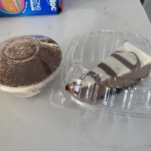Tiramisu and chocolate cheesecake