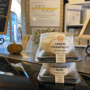 two trays of cheesecake