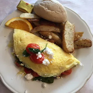 Spinach Tomato & Feta Omelet