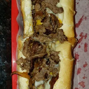 Nacho Cheese Steak Sandwich