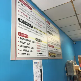 The menu