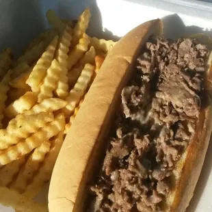 a sandwich and french fries