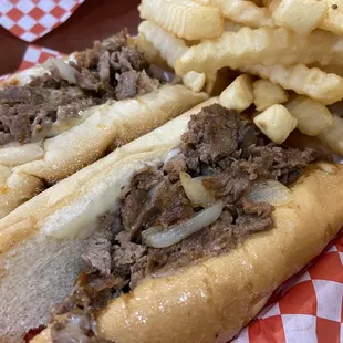 a sandwich and french fries