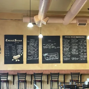 Chalkboard menu as you enter the store.