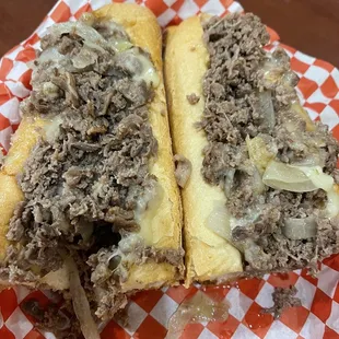 Traditional Philly cheesesteak with pepper jack