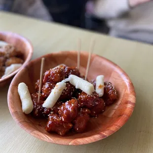 two bowls of food