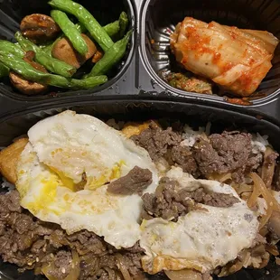 Bulgogi bowl lunch special with fried egg