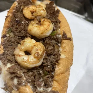 Surf and turf cheesesteak