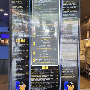 the menu