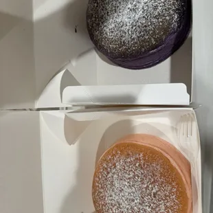 Ube and strawberry flavor dessert Cheesecake