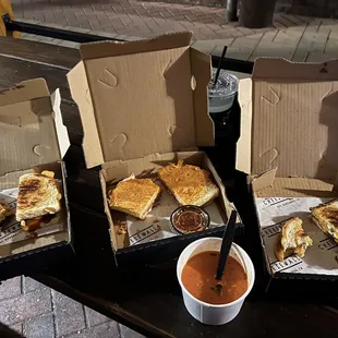 The trio bbq, pepperoni and baked potato with soup