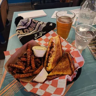 The Tenderizer and sweet potato fries.