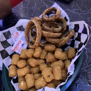 Half n Half - Tater Tots Hand Battered Onion Rings