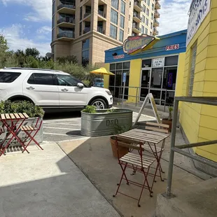 Outside of the restaurant.