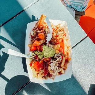 Loaded fries with pulled pork