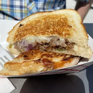 Braised Beef grilled cheese